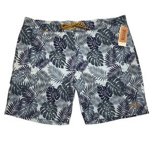 NEW Duluth Trading Co Bull Moose Men 44 Blue Tropical Printed Board Shorts 36338